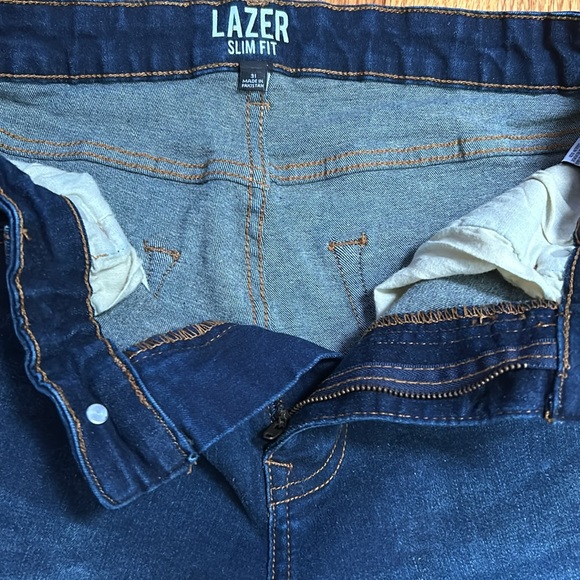 Slim Fit Lazer Dark Denim Shorts - Picture 6 of 7